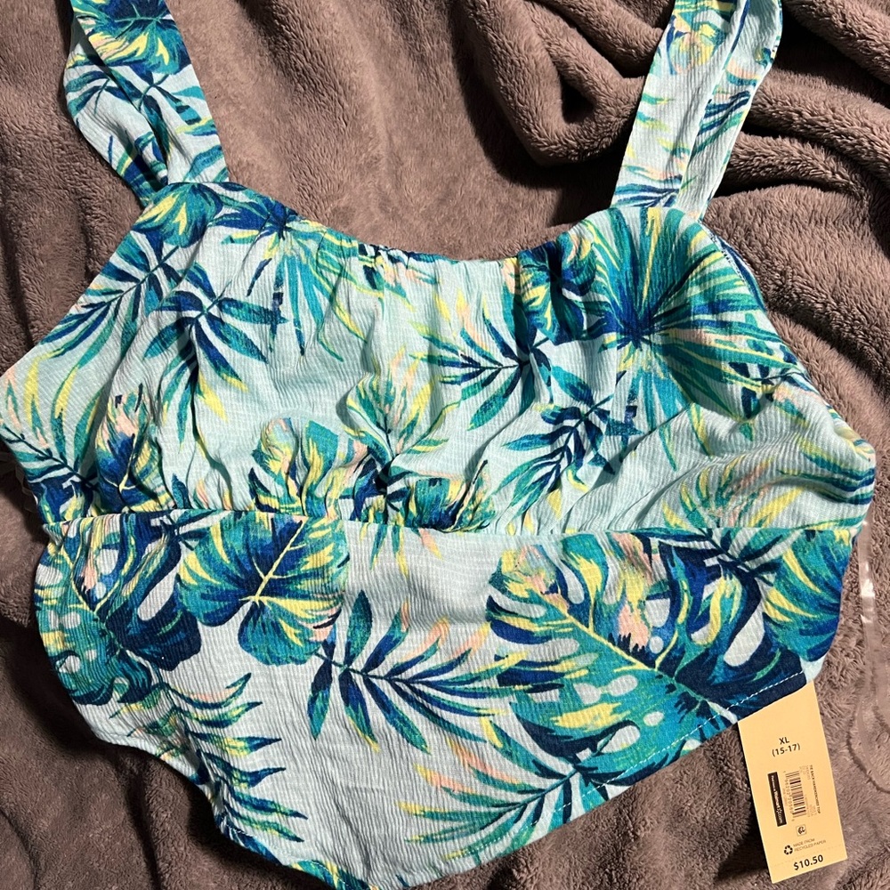 Blue tropical blouse